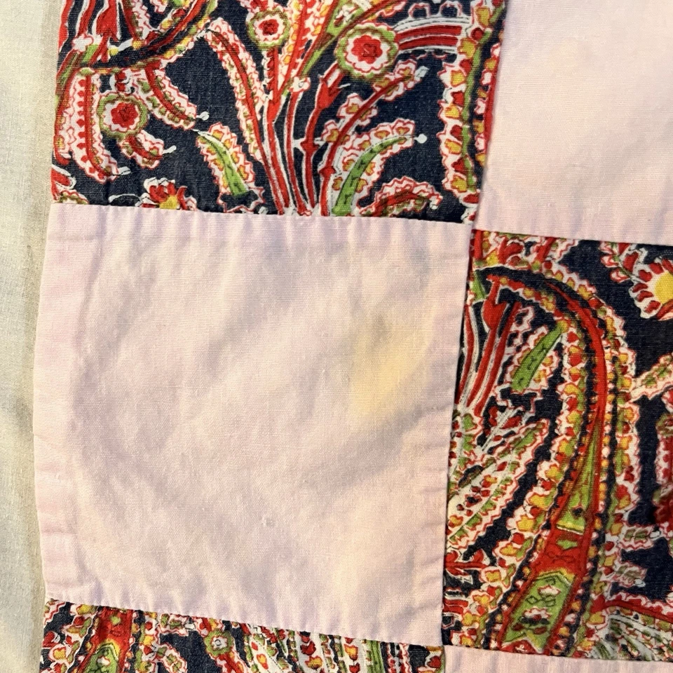 Edredón vintage bebé regazo edredón retazos saco de alimentación 37x37 franela colgante de pared Foto 4 de 4