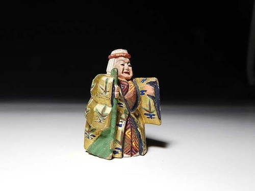 Japan antique Meiji period Uji Tea Tree Human Netsuke Wood sagemono inro ojime - Picture 2 of 6