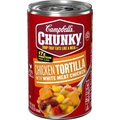 Campbell's Chunky Soup, Chicken Tortilla Soup with 18.6 Ounce (Pack of 1) 