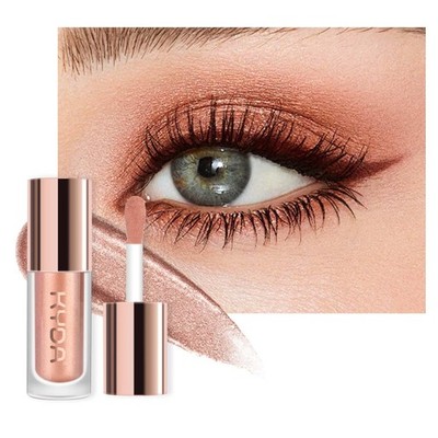 Liquid Glitter Eyeshadow, Metallic Glittery Coral Copper Eyeshadow, Soft Ligh...
