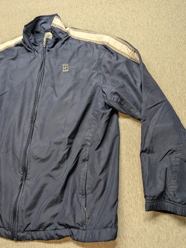 Vintage Nike Men's Challenge Court Windbreaker Jacket Navy Med Full Zip Tennis - Picture 3 of 8