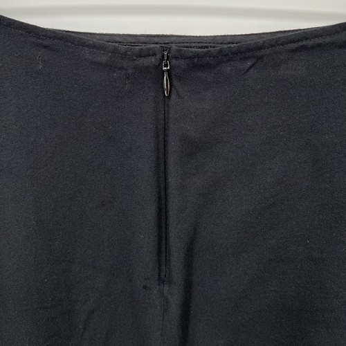 Reformation Margot Mini Skirt Size 12 Slit A-Line Chic Minimalist Black Crepe - Picture 4 of 11