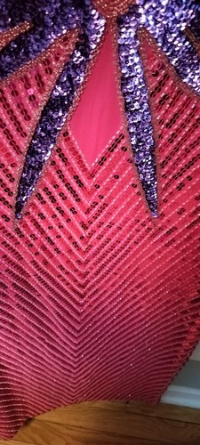 Vintage Formal Dress Sequence long Lined 21*62 Pink Sequnced - Bild 8 von 17