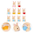 20 pcs Mini Rabbit Adornment Lovely Easter Rabbit Decor Cartoon Rabbit Adornment