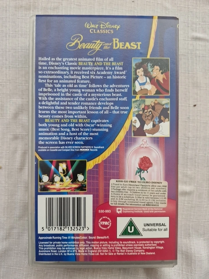 Walt Disney Classics Beauty and the Beast VHS Video - Image 2 of 2