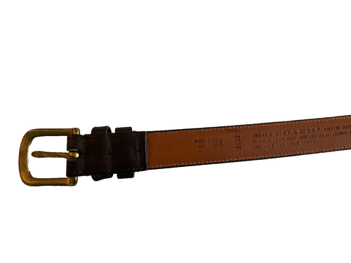 Vintage Coach Dark Brown Leather Belt Brass Buckle Made in USA! St# 6602 Size 40 - Picture 4 of 4
