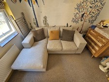 L-Shaped Grey Sofa Bed 3-Seater Pull-Out Couch Bed, Convertible Corner Sofa