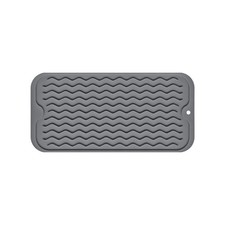 Silicone Dish Drying Mat Non Slip Heat Resistant 12 x 6 Inch Grey Drawer Liner