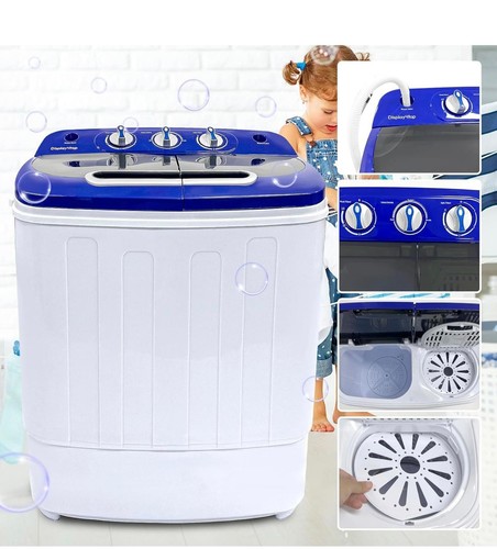 Display4top Compact Twin Tub Washing Machine Spin w/Hose 3.6KG washer dryer Blue - Picture 2 of 6