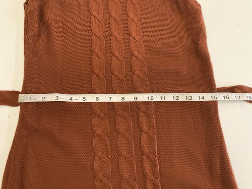 Calvin Klein Womens Turtleneck Sweater Knit Dress Size S M Rust Orange Belt Boho - Picture 12 of 18