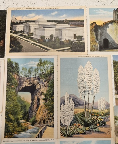 Konvolut 34 alte Postkarten Farbe, Bordüre Leinen. Fotoalbum erhalten.Gebraucht & Unbenutzt - Bild 8 von 24