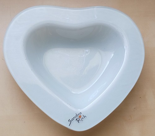 Herzförmige Glasschale, Sandra Rich, weiß, ca.18 cm, Deko,Dessert,Süßigkeiten - Bild 1 von 4