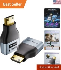 Compact Mini HDMI to HDMI Adapter - Supports 8K/4K Visuals with Durability