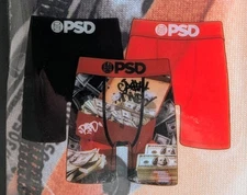 PSD Boxer Briefs 3 PACK Soft Microfiber STASH BOX CASH BENJI Drops 7" Inseam
