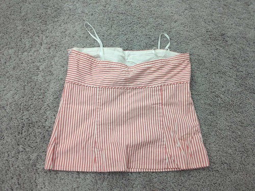 Top tubo J Crew para mujer 2 rayas rojas sin tirantes bandeau sin almohadilla forrado verano playa - Imagen 4 de 5