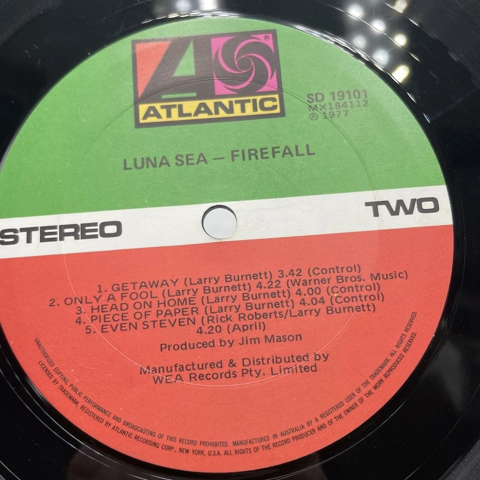 Firefall – Luna Sea - 1977 OZ 1ST PRESS VINYL LP RECORD - Image 3 of 4
