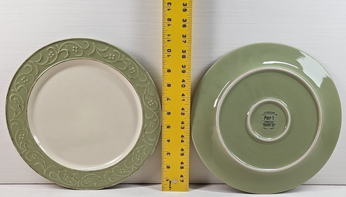 (6) Pier 1 set piatti antichi floreali verde floreale goffratura piatti tavola lotto - Foto 24 di 24