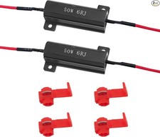 2Pcs 50W 6 Ohm Load Resistors to Fix LED Bulb Hyper Flash Turn Signal Error Bla