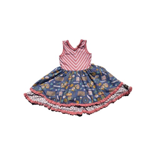 Girls Matilda Jane Dress Size 8 Work Of Heart Tank Striped Art - Picture 1 of 7