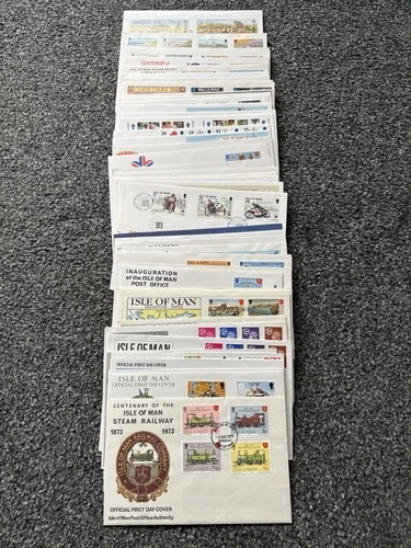 Job Lot of 48 Isle of Man First Day Covers & Covers FDC's 1971 - 1997 Lot #N71