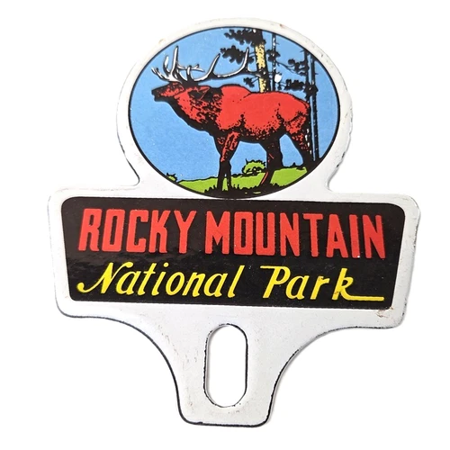 Vintage Rocky Mountain License Plate Topper - Sign Ad on Automobile Topper