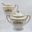 Noritake Ramona Mini Sugar Bowl Lid Mini Creamer Purple Floral Cream Porcelain