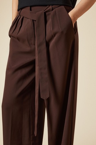 Dorothy Perkins Chocolate Wide Leg Trousers Womens Daywear Trousers - Picture 4 of 5
