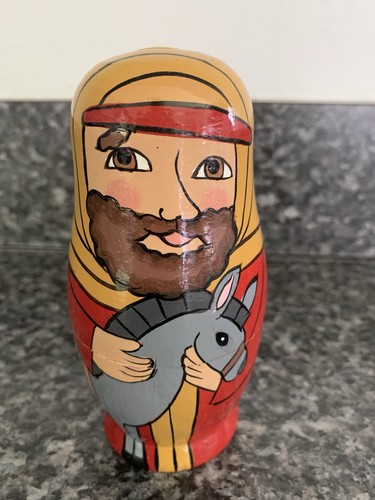 Verschachtelte Puppen Krippe Weihnachten Jesus Maria Josef Weise Männer handbemalt 5 Zoll - Bild 2 von 24