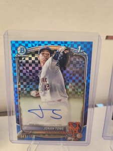 2025 Bowman - Chrome Prospect Autographs Jonah Tong #CPA-JTO Blue X-Fractor /150