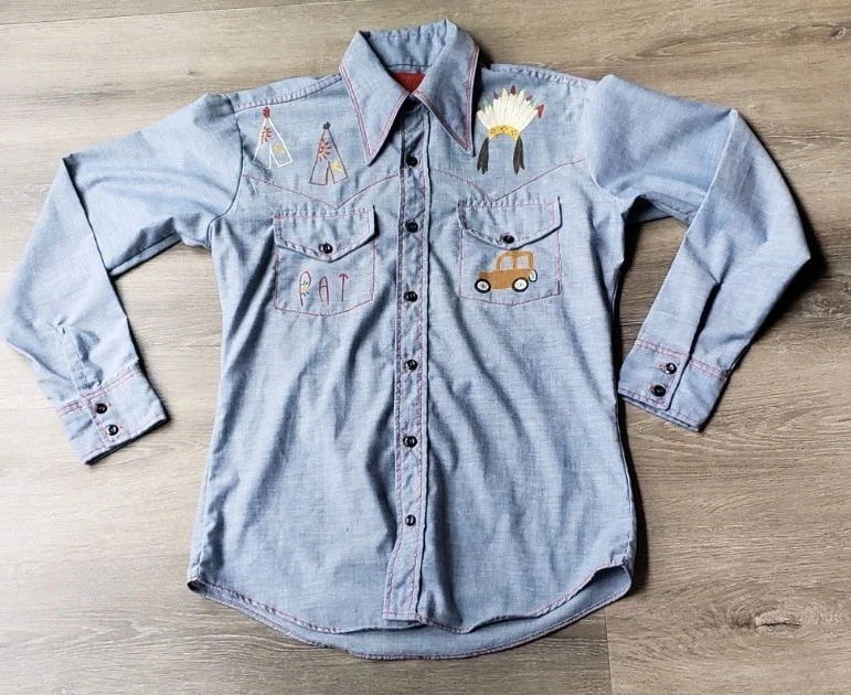 Denim Western Vintage Casual Shirts for Men for sale | eBay