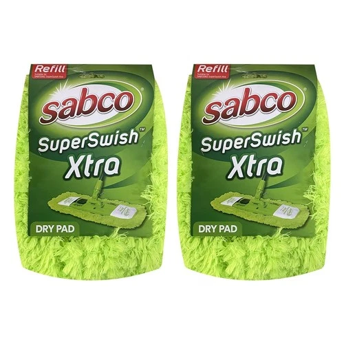 2 x Sabco Dry Pad Refill For Super Swish Xtra Mop SAB72063