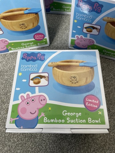Bamboo George Pig Pepa Pig Child’s Suction Bowl & Spoon Limited Edition New - Picture 3 of 8