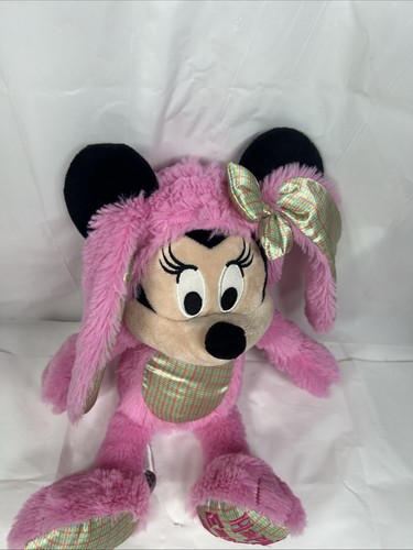 2020 Disney Parks Minnie Mouse Pink Easter Bunny 12.5" Plush Stuffed Toy Animal - Picture 7 of 15
