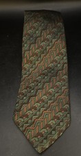 Vintage Emilio PUCCI Neiman Marcus Abstract Green Orange Silk Neck Tie 8cm