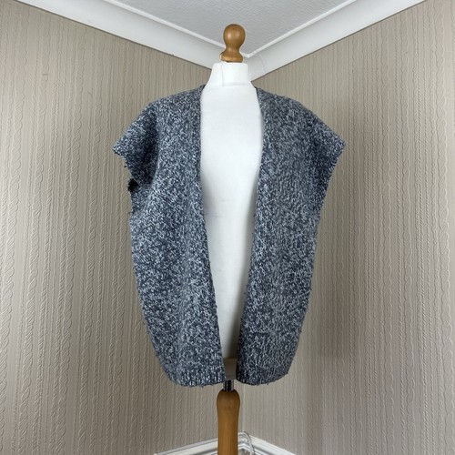The White Company Sleeveless Wool Alpaca Open Cardigan Grey Size Small