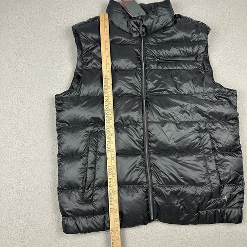 New Tumi Pax Puffer Vest Black Full Zip Down Feather Travel Packable Pillow Sz L - Picture 13 of 15