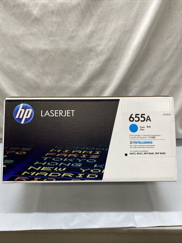 Neu versiegelt HP Laserjet 655A CF451A Toner-Druckpatrone Cyan Ablaufdatum Sept 2023