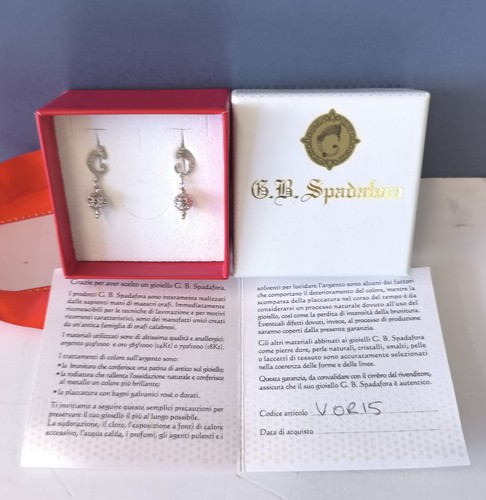 Orecchini Drago Argento 925 rodiato G.B. Spadafora cod. Vor15 - Foto 1 di 5