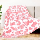 Cow Print Blanket Soft Fleece Throw 50x60 Cozy All Season for Couch Bed Travel