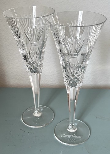 „Congoleum“ Waterford Millennium Collection 2000 „Prosperity“ Toastflöten - Bild 2 von 7