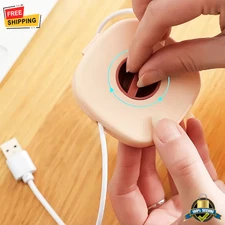 1 pc Portable Round USB Cable Winder Compact Rotary Wire Organizer Phone Holder