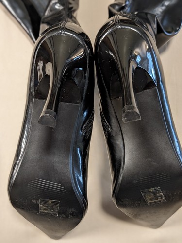 Funtasma Black Stretch Patent Leather Knee-high Heel Boots - Size 9M - Picture 18 of 18
