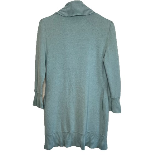 St. John Größe 6 Wasserfall Strickjacke Longline Pullover Rüschen Wollmischung vorne zum Binden - Bild 5 von 6