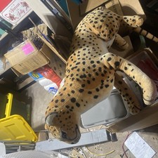 Melissa  Doug 3' Realistic Cheetah Leopard Large Jumbo Plush Stuffed Cat CLEAN