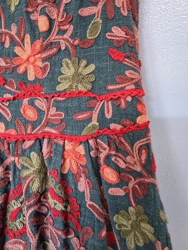 Adelyn Rae x Anthropologie Needlepoint Garden Dress Green Size 6 - Picture 7 of 14