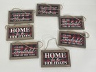 Holiday Wall Hanging Signs Set - Christmas and Holiday Phrases Ornaments Lot 7