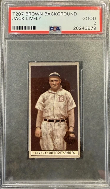 1912 T207 Recruit Little Cigars Jack Lively Detroit Tigers PSA 2 Good