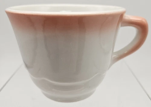 Vintage Jackson China Restaurant Ware Coffee Tea Cup LIght Orange Peach Stencil