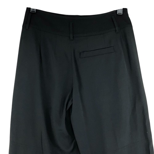 AYR Womens Size 0 Pants Silk Stretch Wide Waistband Slash Pockets Black - Picture 7 of 16