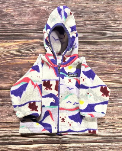 Patagonia Fleece Jacket 3-6M Multi-Color Animal Print - Picture 2 of 6